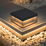 Modern Square Exterior LED Post Light Outdoor Pier Mount Lantern for Fence and Garden