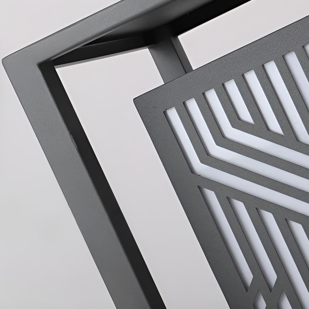 Modern Square Gray Waterproof LED Outdoor Post Light for Path and Courtyard Lighting