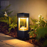 Modern Square Hollow Aluminum Solar Outdoor Garden Pathway Lights Waterproof LED Landscape Lighting