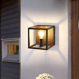 Modern Square Iron Frame Wall Sconce Lighting for Hallway and Bedroom Decor