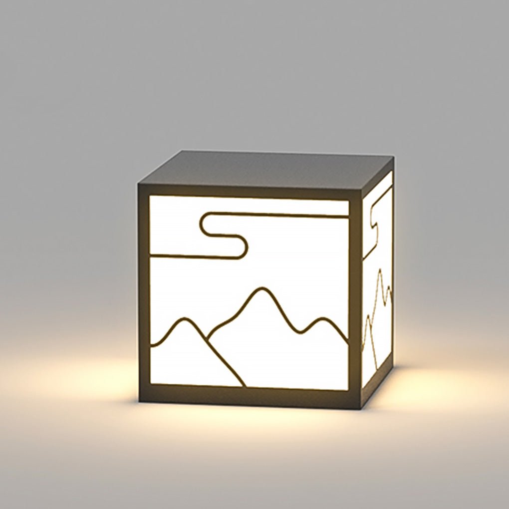 Modern Square Landscape Pillar Light Waterproof LED Outdoor Garden Lawn Lamp