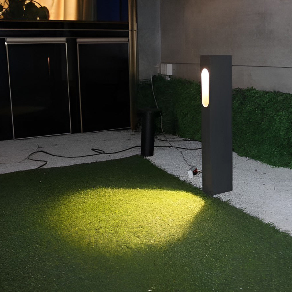Modern Square LED Outdoor Pathway Light 24 Inch 7W Black Waterproof Garden Lawn Landscape Lamp