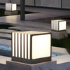 Modern Square LED Outdoor Pillar Post Light Waterproof Black Exterior Column Lantern for Garden Fence Deck