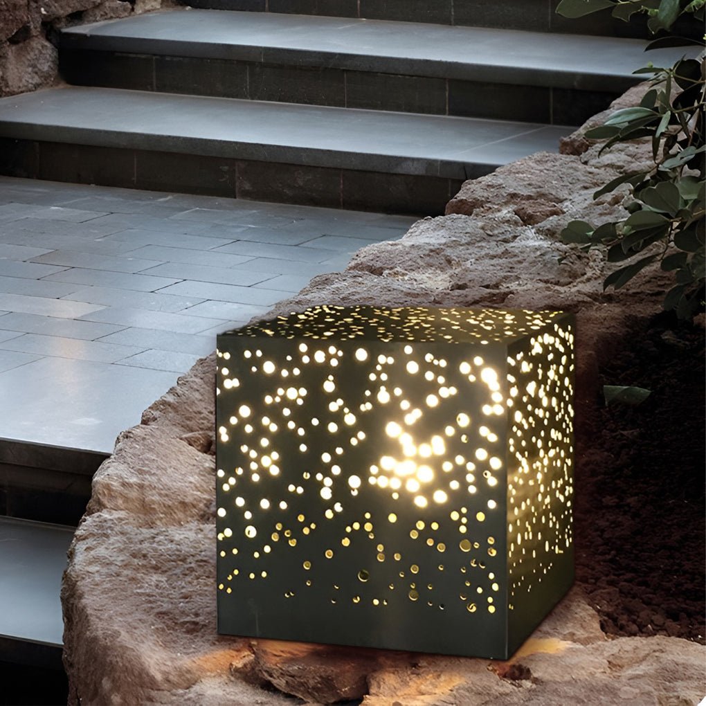 Modern Square LED Outdoor Post Light Stainless Steel Pillar Lantern for Garden and Deck