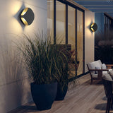 Modern Square LED Outdoor Wall Light Waterproof Black Exterior Sconce for Garden Fence Post