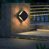 Modern Square LED Outdoor Wall Light Waterproof Black Exterior Sconce for Garden Fence Post