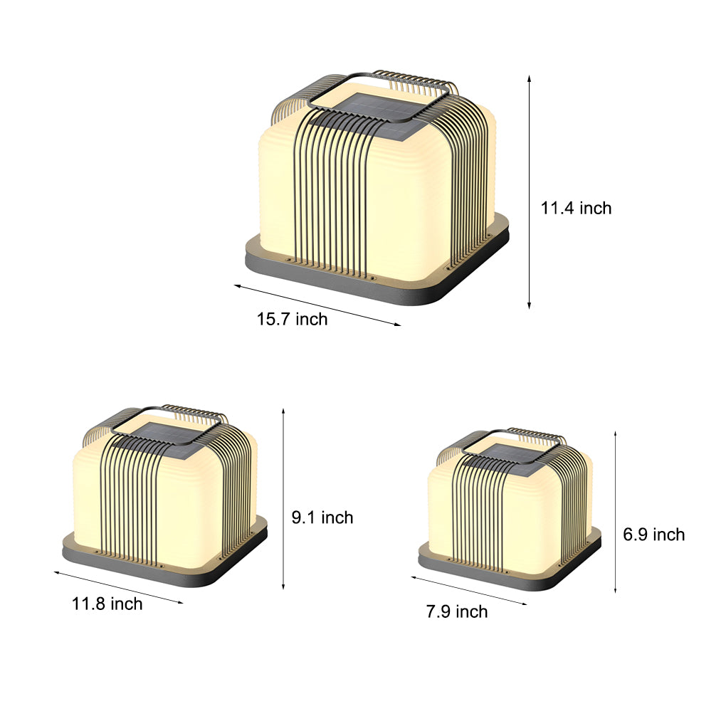 Modern Square LED Solar Fence Post Cap Light Waterproof Outdoor Pillar Lantern for Deck Garden and Path