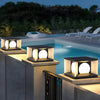 Modern Square LED Solar Post Cap Lights Outdoor IP65 Waterproof Deck and Fence Pillar Lanterns