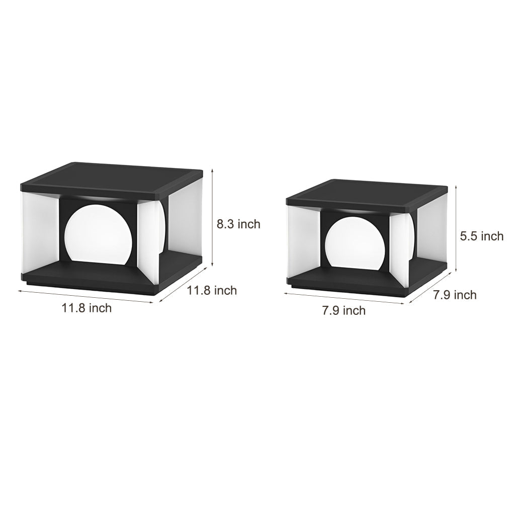 Modern Square LED Solar Post Cap Lights Outdoor IP65 Waterproof Deck and Fence Pillar Lanterns