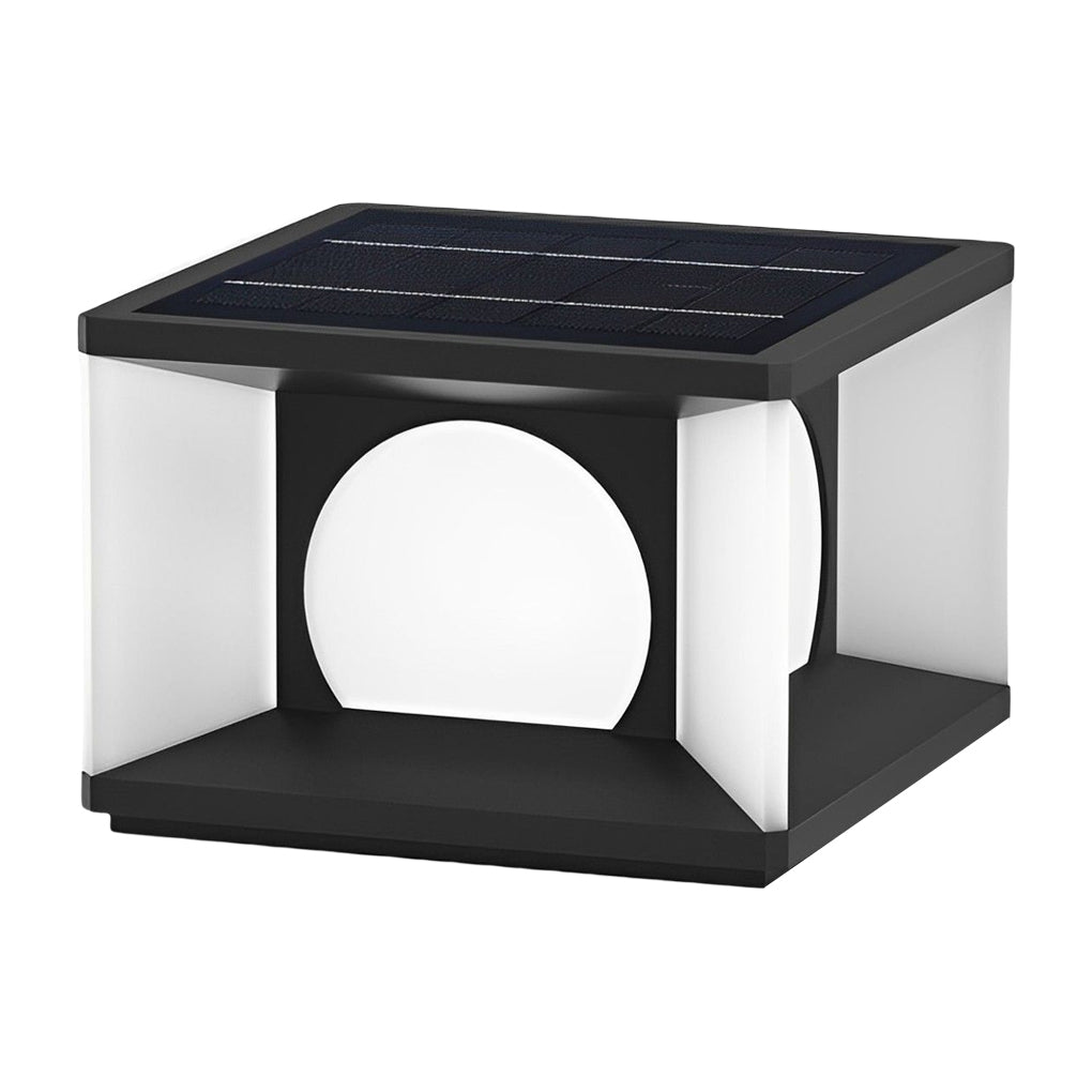 Modern Square LED Solar Post Cap Lights Outdoor IP65 Waterproof Deck and Fence Pillar Lanterns