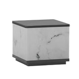 Modern Square Marbled LED Solar Powered Fence Post Light Waterproof Outdoor Pillar Lantern