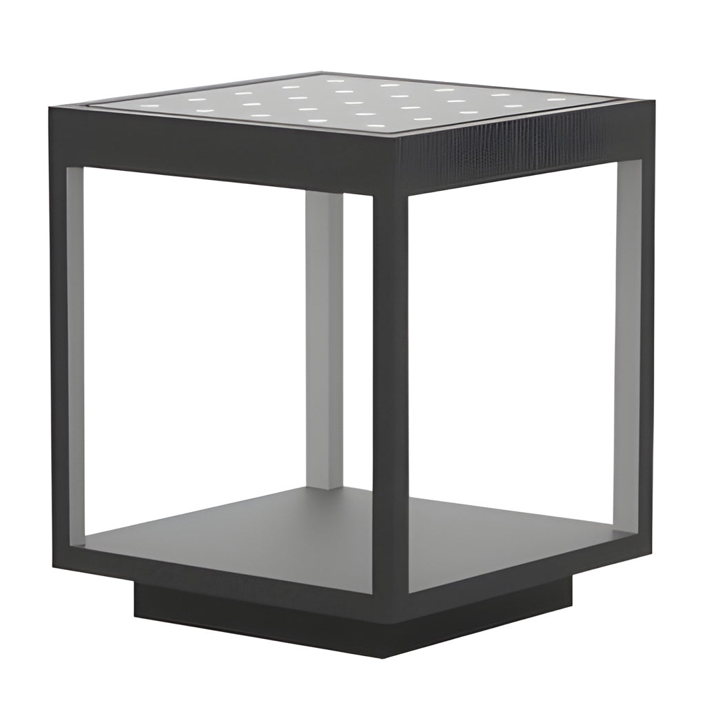 Modern Square Open Frame Outdoor LED Solar Post Light for Garden and Pathway