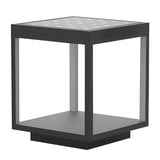 Modern Square Open Frame Outdoor LED Solar Post Light for Garden and Pathway