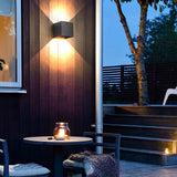 Modern Square Outdoor Wall Sconce Adjustable Beam Angle Waterproof Exterior Up and Down LED Lighting