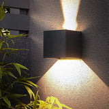 Modern Square Outdoor Wall Sconce Adjustable Beam Angle Waterproof Exterior Up and Down LED Lighting