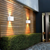 Modern Square Outdoor Wall Sconce Adjustable Beam Angle Waterproof Exterior Up and Down LED Lighting