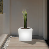 Modern Square Solar LED Flower Pot Light Waterproof Outdoor Garden Decorative Planter