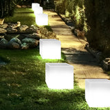 Modern Square Solar LED Flower Pot Light Waterproof Outdoor Garden Decorative Planter