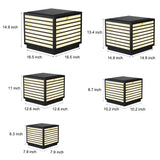 Modern Square Solar LED Outdoor Post Light IP65 Waterproof Pillar Lantern for Deck