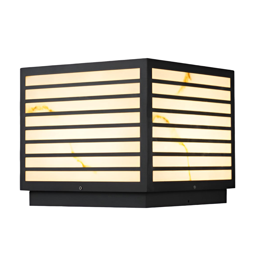Modern Square Solar LED Outdoor Post Light IP65 Waterproof Pillar Lantern for Deck