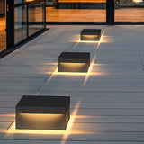 Modern Square Solar LED Pillar Light Waterproof Outdoor Landscape Garden Fence Post Lamp