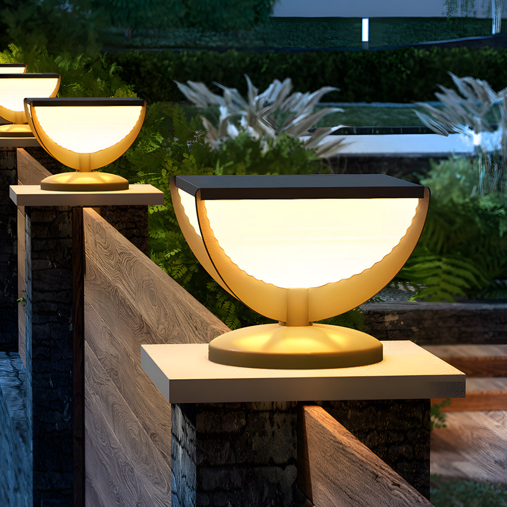 Modern Square Solar Pillar Light Outdoor Waterproof Post Lamp for Garden Fence and Column Lighting