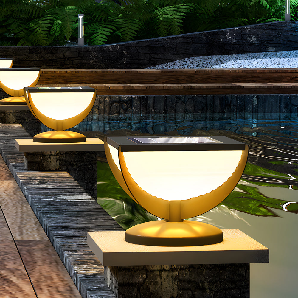 Modern Square Solar Pillar Light Outdoor Waterproof Post Lamp for Garden Fence and Column Lighting