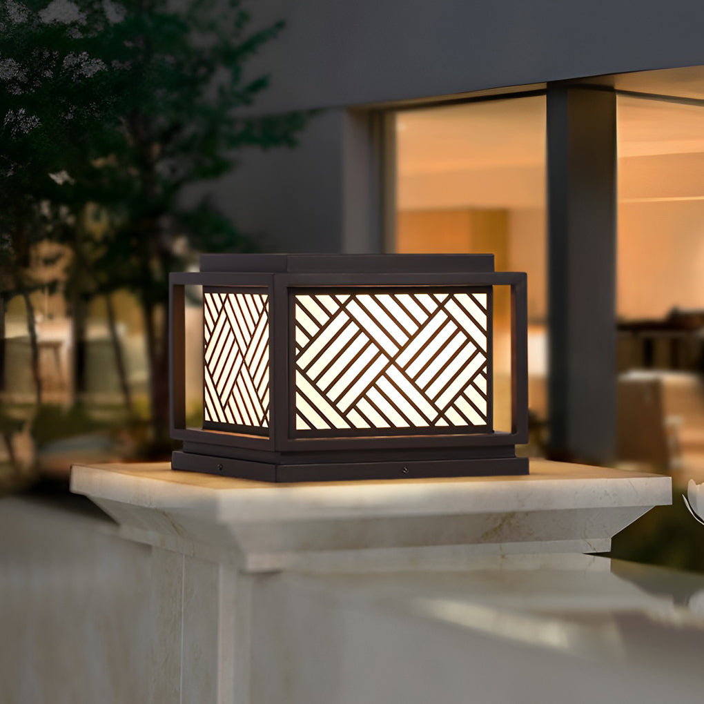 Modern Square Solar Post Cap Light Waterproof LED Outdoor Pillar Lantern for Fence and Deck
