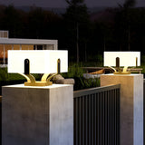 Modern Square Solar Powered LED Post Cap Light IP65 Outdoor Landscape Fence Pillar Lamp