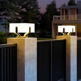Modern Square Solar Powered LED Post Cap Light IP65 Outdoor Landscape Fence Pillar Lamp