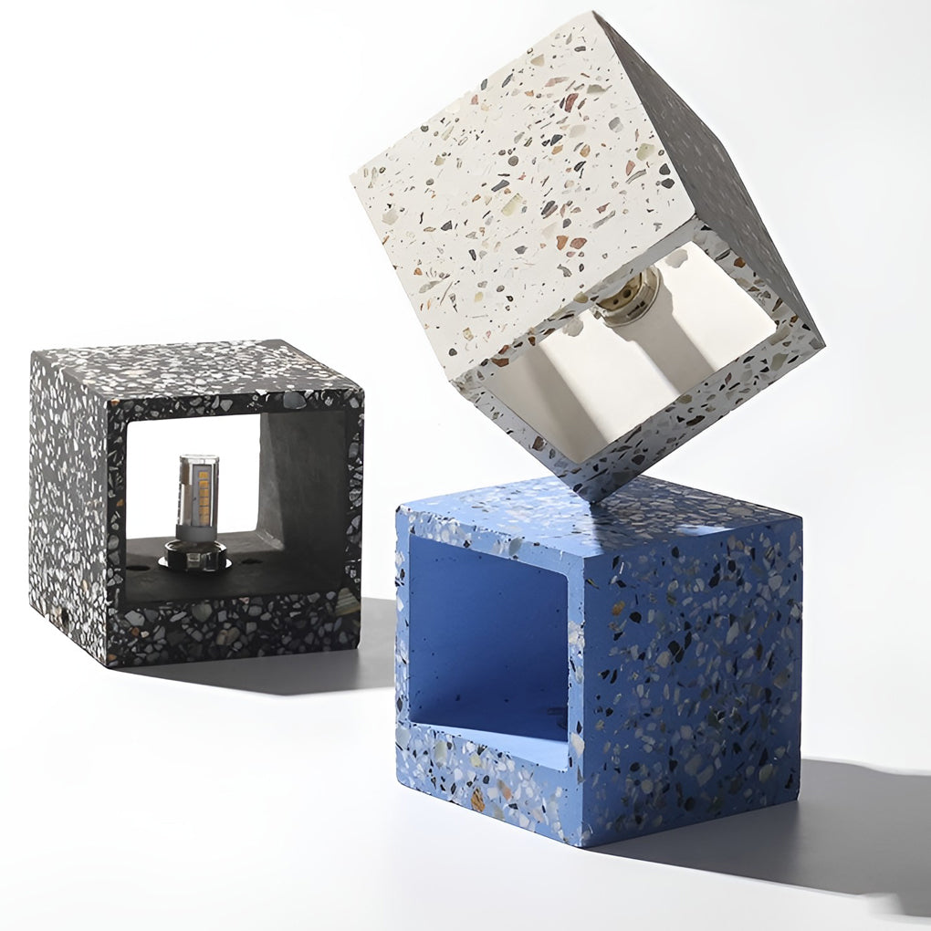 Modern Square Terrazzo Up and Down Wall Sconce Nordic Industrial Indoor Light