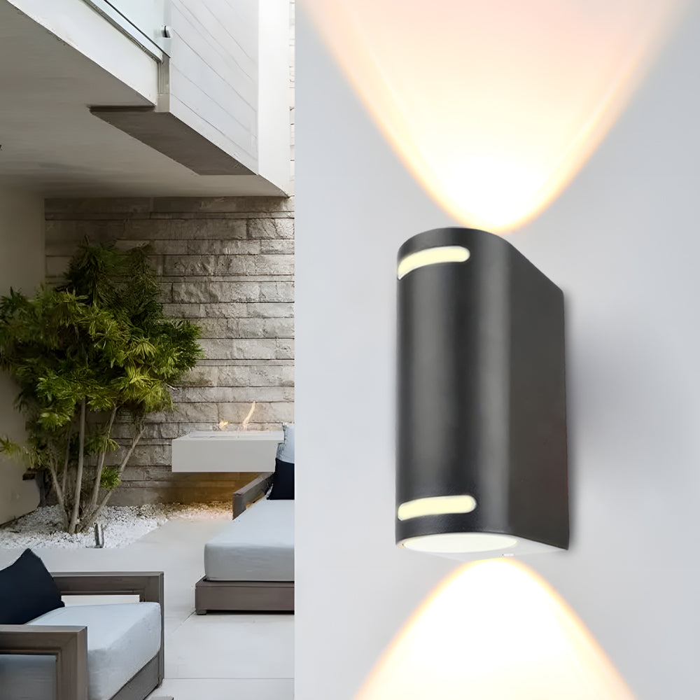 Modern Square Waterproof Exterior LED Wall Sconce Up and Down Lighting for Porch Garden and Patio