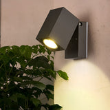 Modern Square Waterproof Motion Sensor LED Wall Sconce Adjustable Aluminum Porch Light