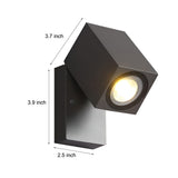 Modern Square Waterproof Motion Sensor LED Wall Sconce Adjustable Aluminum Porch Light