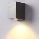 Modern Square Waterproof Motion Sensor LED Wall Sconce Adjustable Aluminum Porch Light