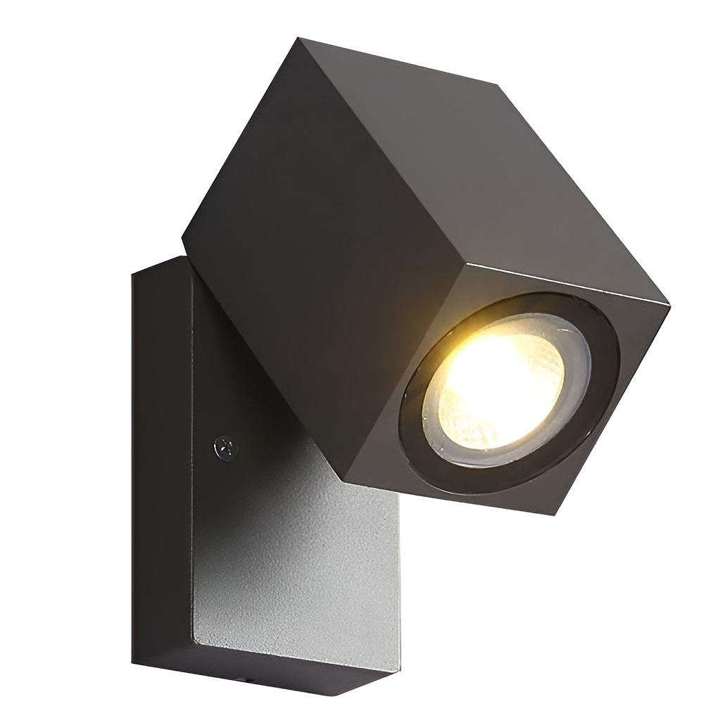 Modern Square Waterproof Motion Sensor LED Wall Sconce Adjustable Aluminum Porch Light