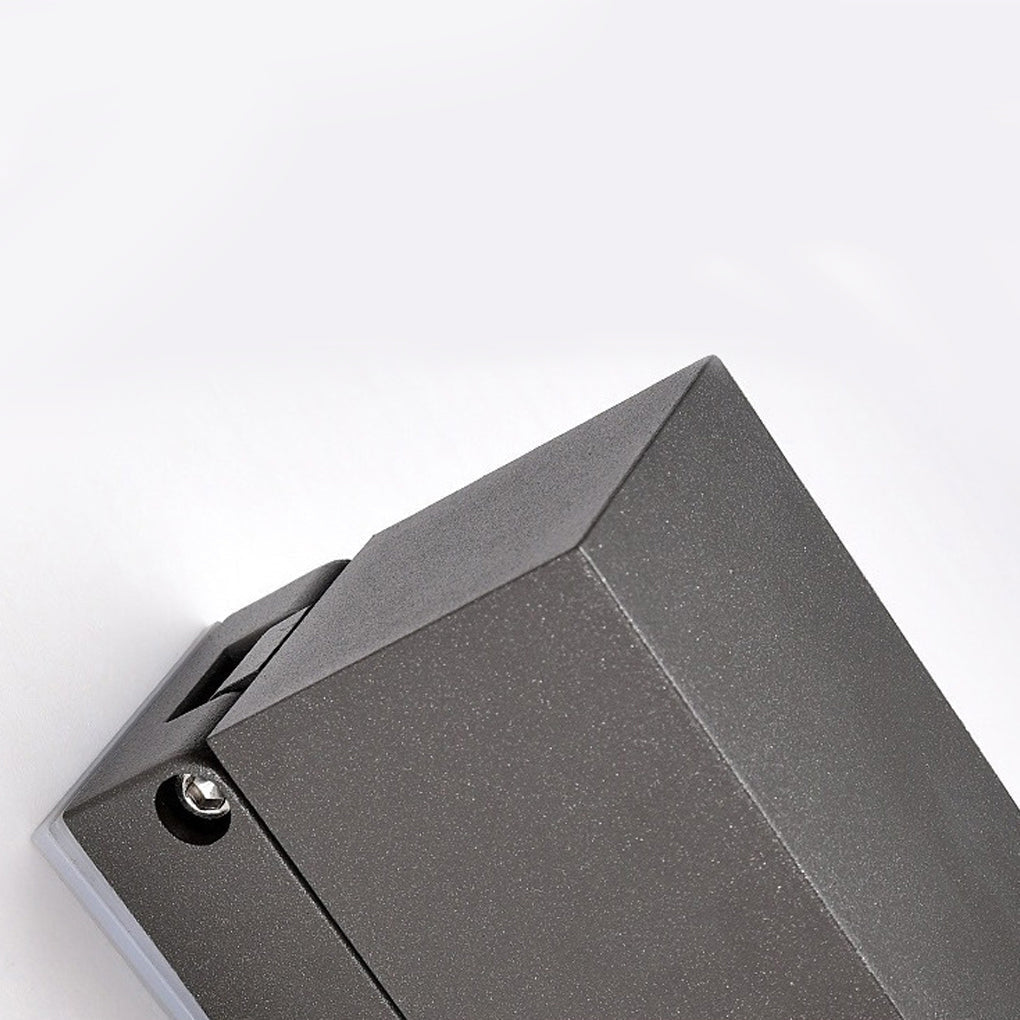 Modern Square Waterproof Motion Sensor LED Wall Sconce Adjustable Aluminum Porch Light