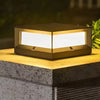 Modern Square Waterproof Outdoor Post Lights Black Aluminum Solar and Hardwired Fence Column Lighting