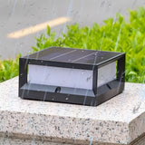 Modern Square Waterproof Outdoor Post Lights Black Aluminum Solar and Hardwired Fence Column Lighting