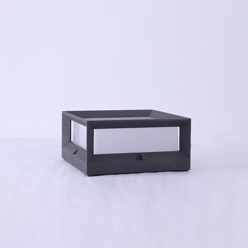 Modern Square Waterproof Outdoor Post Lights Black Aluminum Solar and Hardwired Fence Column Lighting
