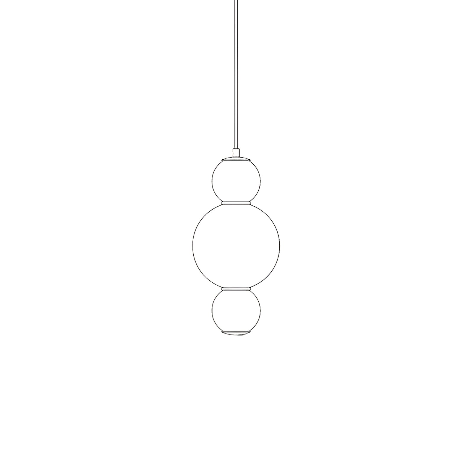 Modern Stacked Double Globe Glass Pendant Light with Gold Finish and Integrated LED