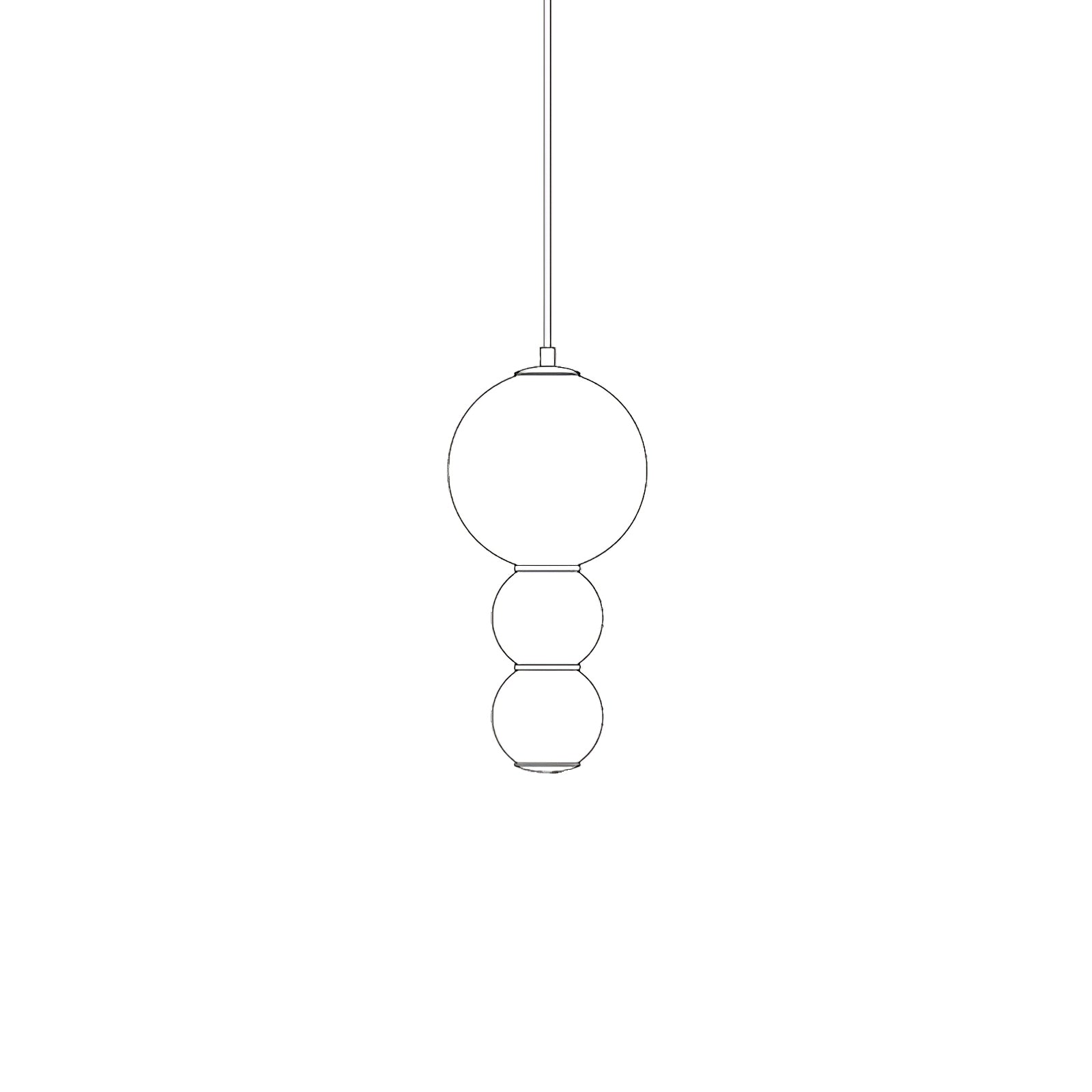 Modern Stacked Double Globe Glass Pendant Light with Gold Finish and Integrated LED