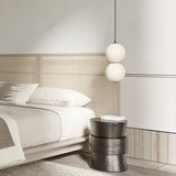 Modern Stacked Double Globe Glass Pendant Light with Gold Finish and Integrated LED
