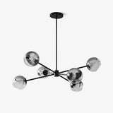 Modern Staggered Glass Orb Chandelier 6 Light Globe Candelabrum Ceiling Light