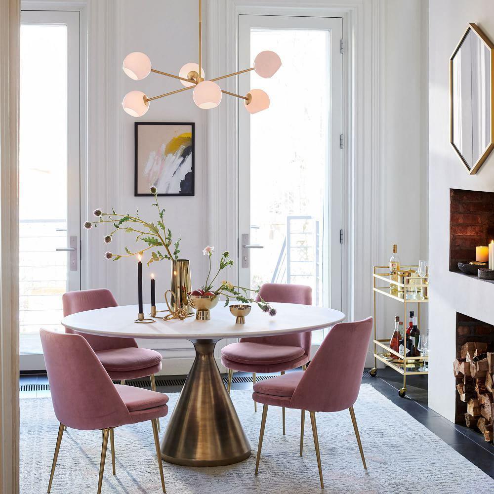 Modern Staggered Glass Orb Chandelier 6 Light Globe Candelabrum Ceiling Light