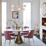 Modern Staggered Glass Orb Chandelier 6 Light Globe Candelabrum Ceiling Light