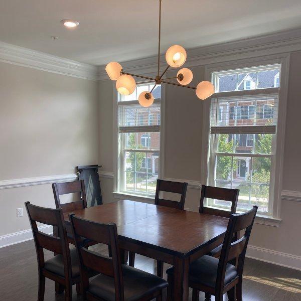 Modern Staggered Glass Orb Chandelier 6 Light Globe Candelabrum Ceiling Light