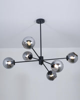 Modern Staggered Glass Orb Chandelier 6 Light Globe Candelabrum Ceiling Light