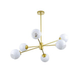 Modern Staggered Glass Orb Chandelier 6 Light Globe Candelabrum Ceiling Light