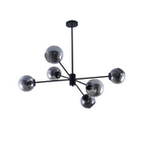 Modern Staggered Glass Orb Chandelier 6 Light Globe Candelabrum Ceiling Light